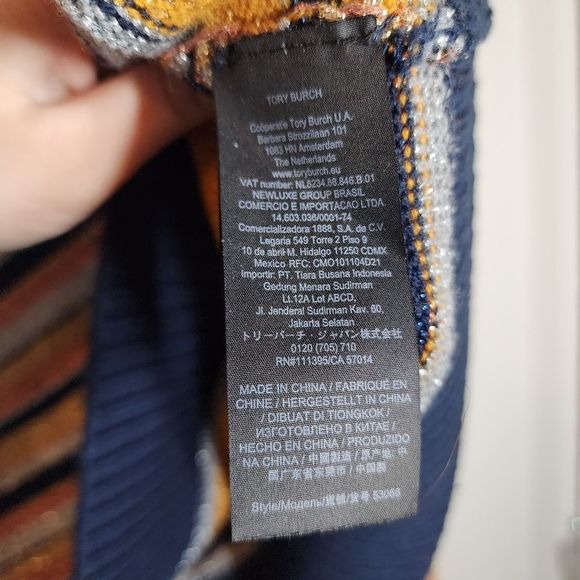 TORY BURCH metallic stripe sweater Sweatshirt size small - Picture 9 of 10